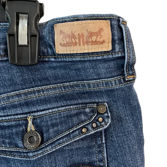 Levi's 515 dark wash bootcut jeans size 14L 32 waist 34 length back flap pocket - Picture 5 of 7